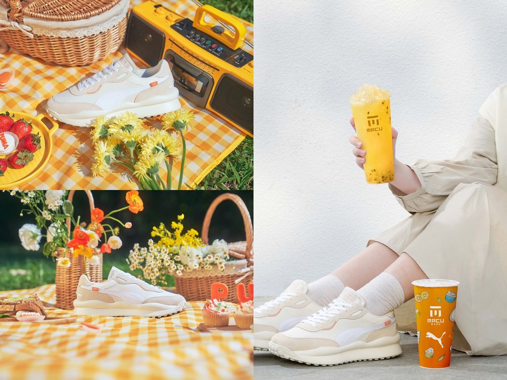 PUMA x MACU麻古茶坊跨界聯名手搖飲『香橙Q豹』必喝!爆款球鞋奶蓋橘同步開賣!-1