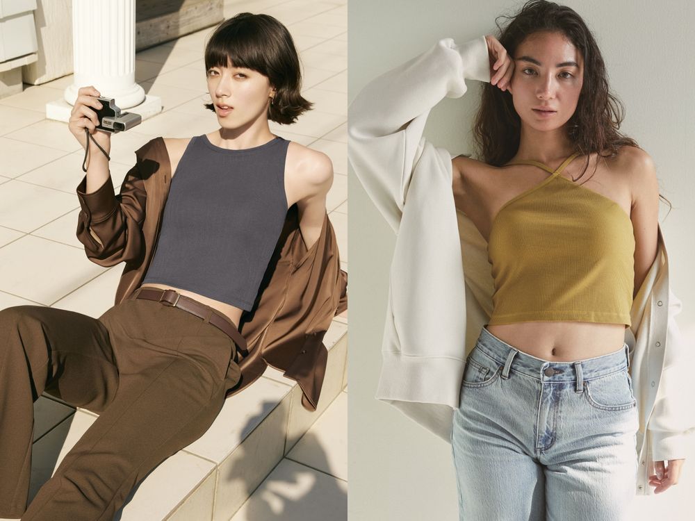 T恤一百多要包色!GU夏天顯瘦穿搭3大法則『BRA TOP、工裝褲、涼感針織』視覺秒-5公斤!-2