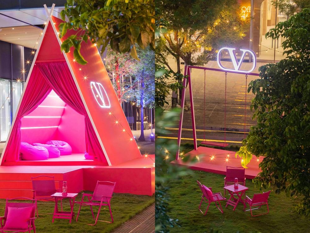 是芭比的露營！Valentino巨型粉紅帳篷、鞦韆空降台北信義區！還有夢幻義式冰淇淋餐車！-5