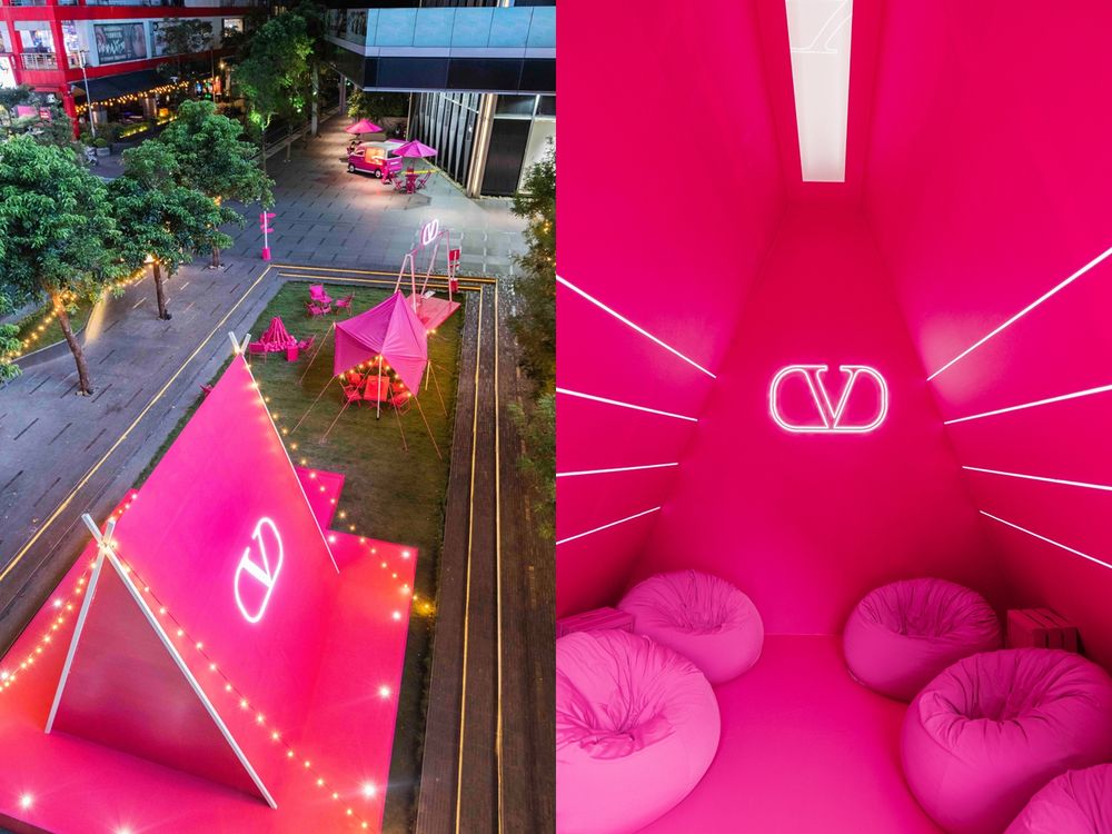 是芭比的露營！Valentino巨型粉紅帳篷、鞦韆空降台北信義區！還有夢幻義式冰淇淋餐車！-1