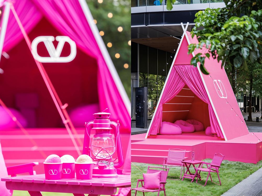 是芭比的露營！Valentino巨型粉紅帳篷、鞦韆空降台北信義區！還有夢幻義式冰淇淋餐車！-4
