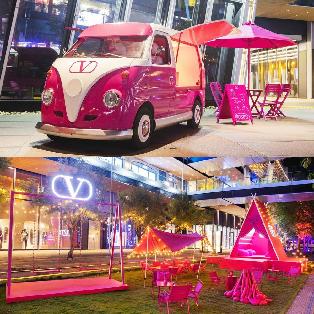 是芭比的露營！Valentino巨型粉紅帳篷、鞦韆空降台北信義區！還有夢幻義式冰淇淋餐車！-2