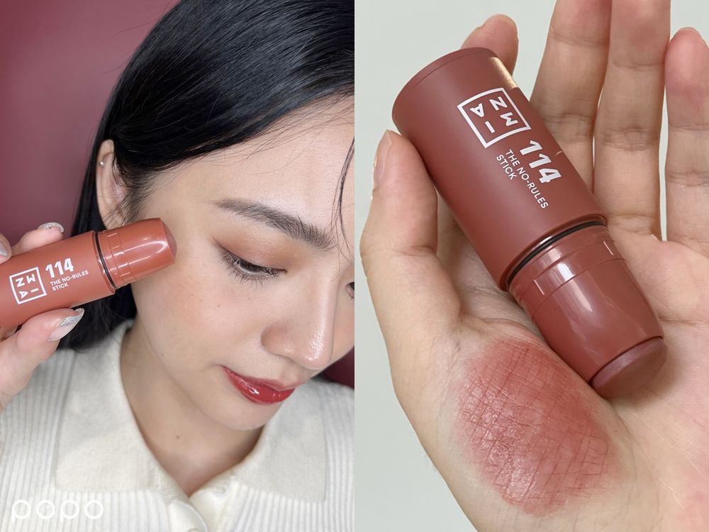 2023開架口紅推薦！3INA最美「114溫柔紅茶烏龍」有新成員了，少女水光唇蜜、好暈染唇頰棒，打造最火韓系濾鏡妝-5