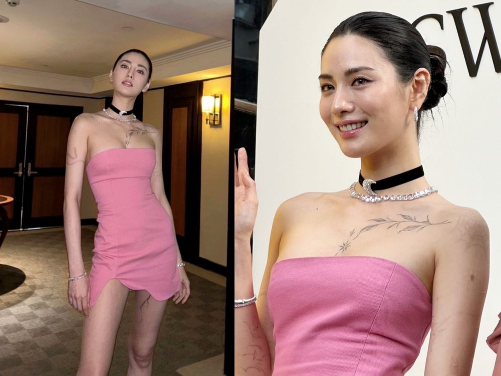世一美臉孔《假面女郎》NANA來台！惹爭議刺青變淡了？裸背粉色小洋裝秀逆天長腿！-2