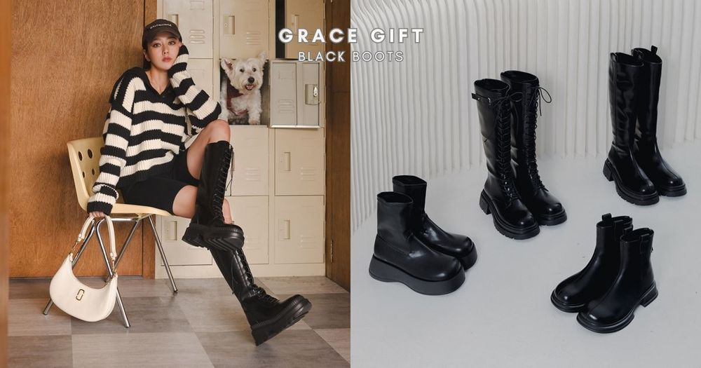 2023秋冬必買顯瘦靴子盤點！Grace Gift黑靴、長靴、厚底靴...雙11優惠直接包色！-9