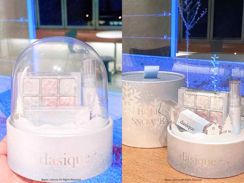 年度最美眼影盤就是它！dasique 2023聖誕限定彩妝，細閃碎鑽九色眼影盤、珍珠光唇蜜，美到小紅書、日韓IG都暴動！-3