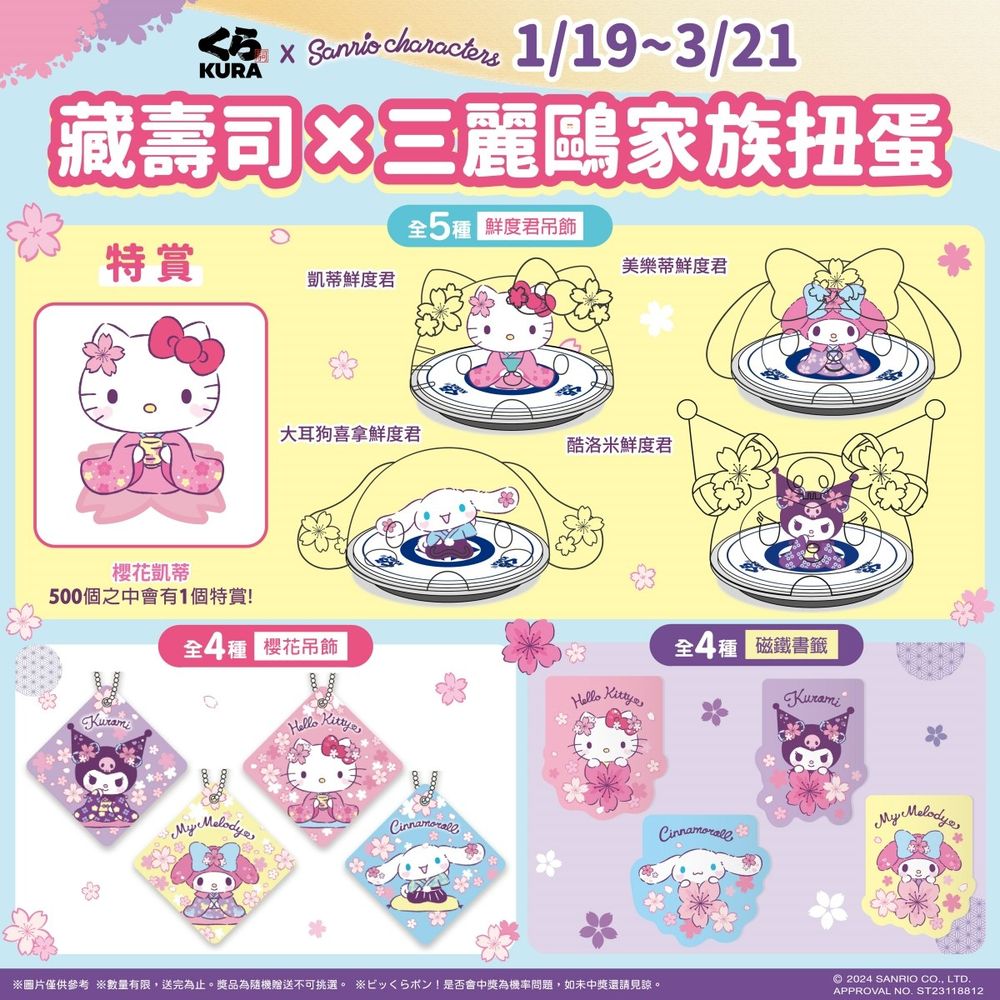 藏壽司最新Kitty扭蛋爆可愛！13款限定吊飾、磁鐵，還有特賞「櫻花凱蒂」必收藏！-2