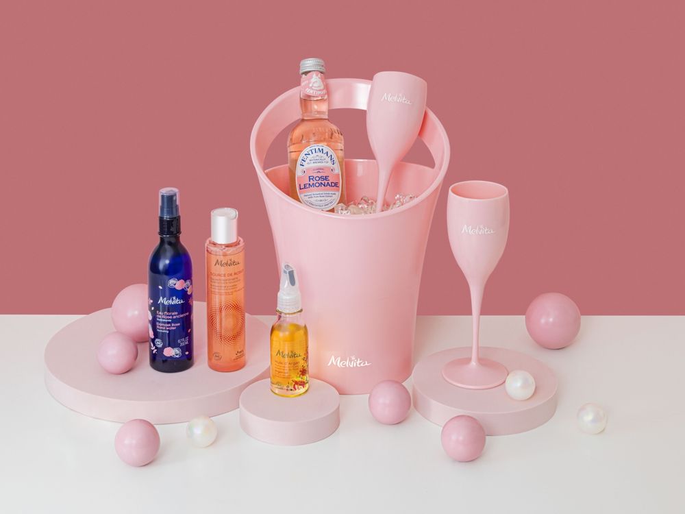 2023周年慶有機保養品組合推薦！Melvita經典玫瑰花水＋保養油，就送你夢幻粉紅氣泡酒杯冰桶組！-17
