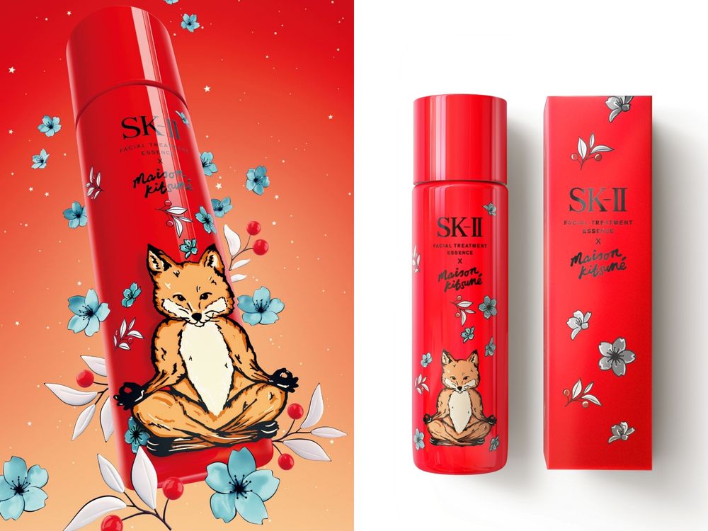 2023精華水推薦！SK-II x MAISON KITSUNÉ 跨國聯名「小狐狸限定版青春露」，史上最可愛瓶裝誕生！-6