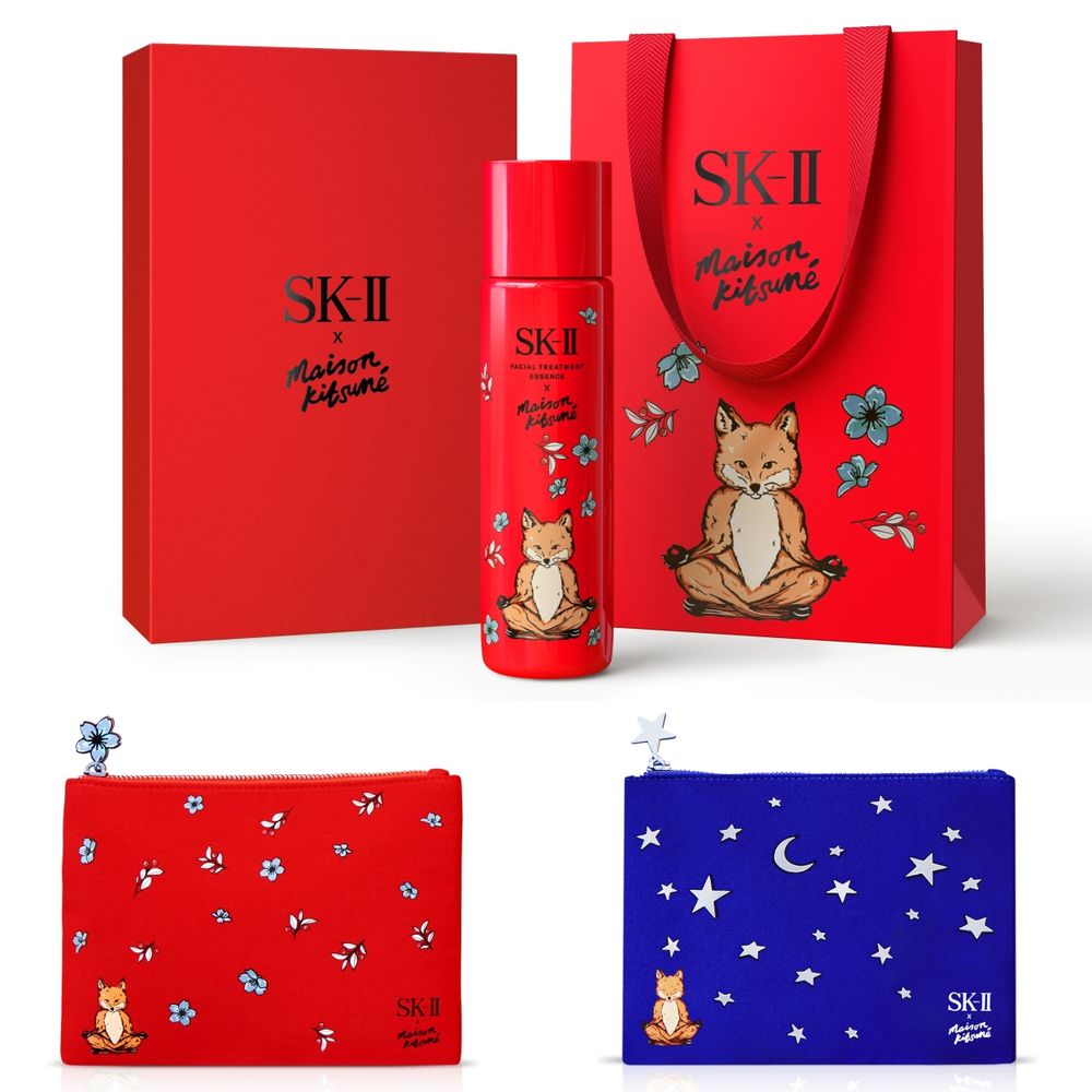 2023精華水推薦！SK-II x MAISON KITSUNÉ 跨國聯名「小狐狸限定版青春露」，史上最可愛瓶裝誕生！-4