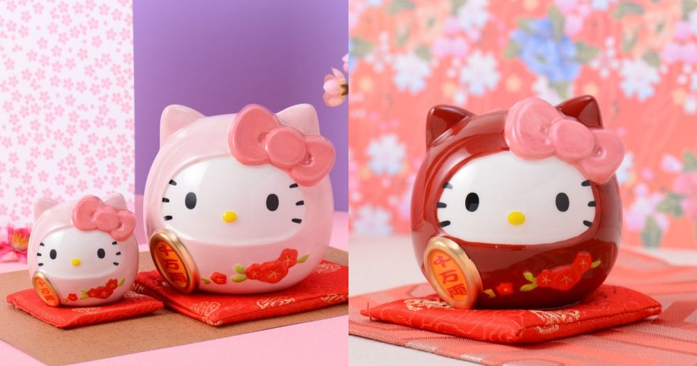 2024過年開運小物推薦！7-11開賣最萌招財貓「Hello Kitty達摩」陪你好運過龍年！-1