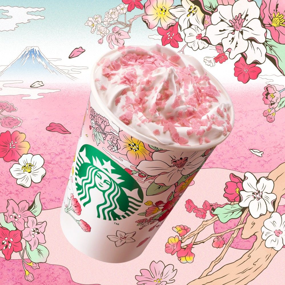 最近要去日本快看！日本星巴克櫻花季新品來了「櫻花糰子星冰樂」超夢幻！-5