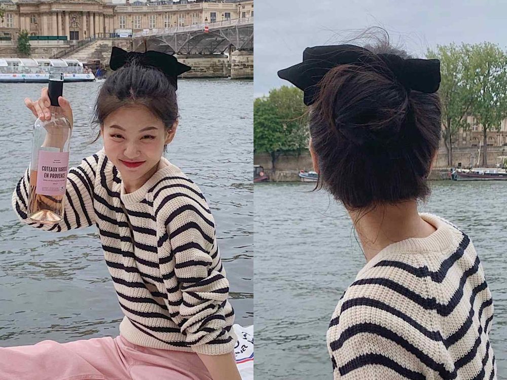 2024韓國正火蝴蝶結綁髮！部落客同款小臉編髮造型，公主頭、麻花辮、丸子頭...，加上蝴蝶結化身韓劇裡的富家千金！-9