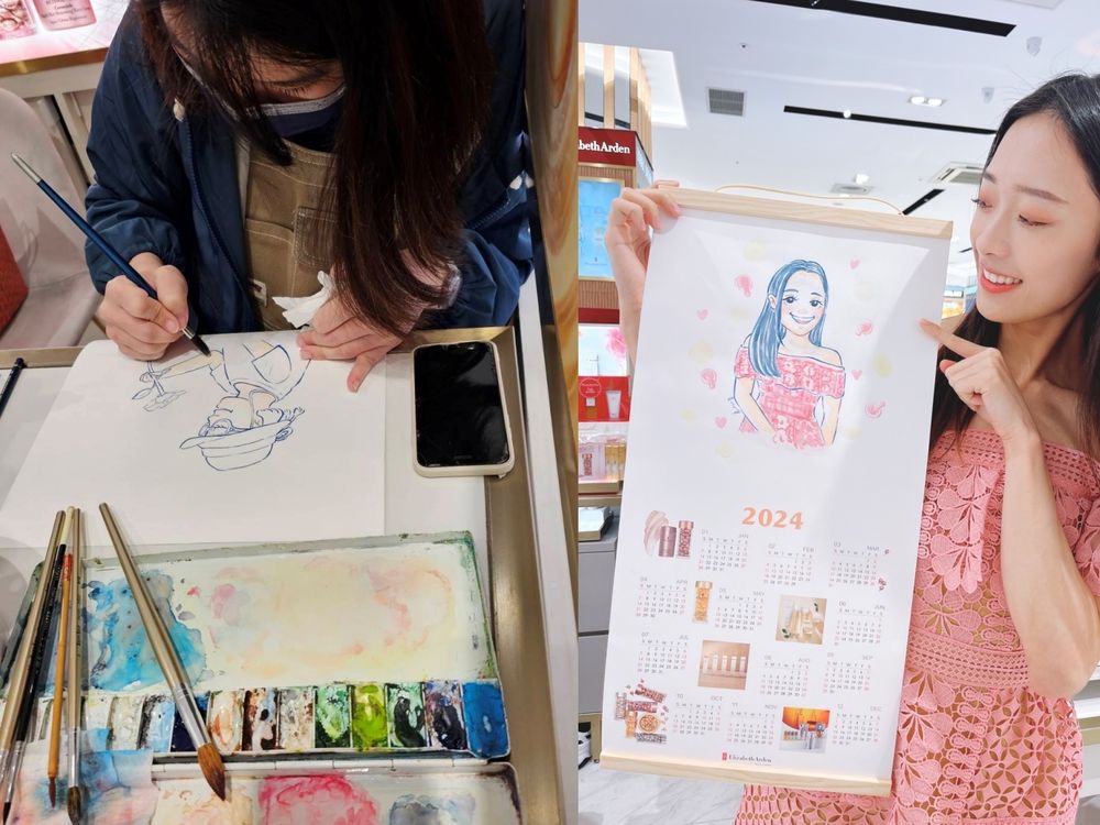 Q版似顏繪年曆送給你！伊麗莎白雅頓新春活動開跑，15分鐘護膚體驗、掃除暗沈、亮白保養品推薦！-11