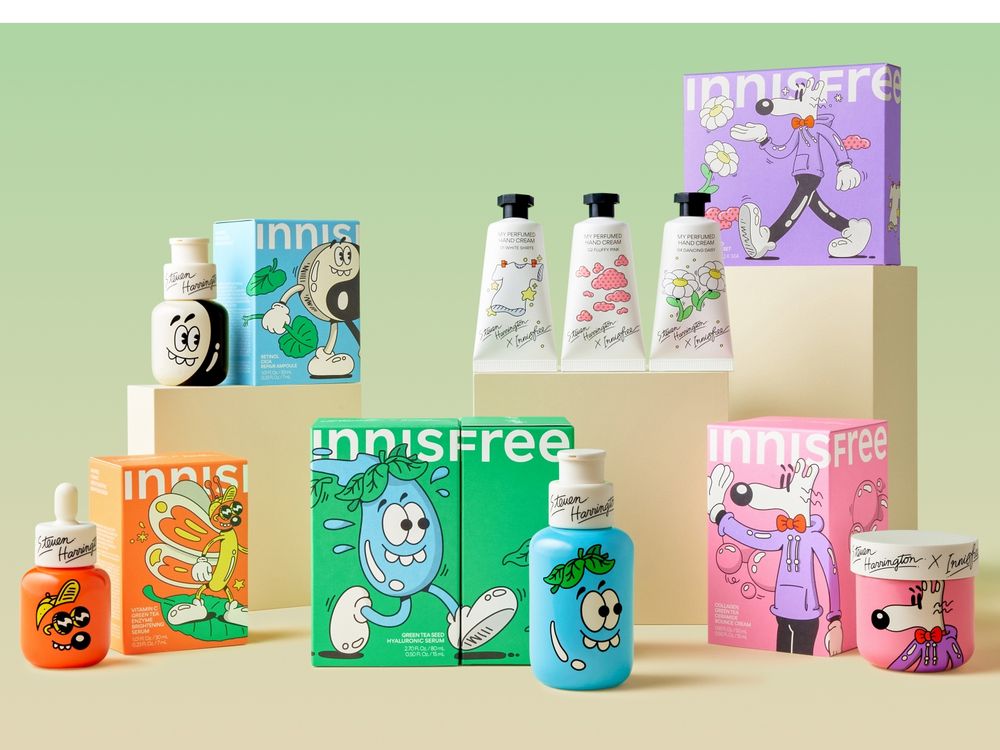 2024又潮又可愛藝術家聯名！INNISFREE把「綠茶籽精華」變可愛藝術品，童趣繪畫風護手霜組合必收！-4