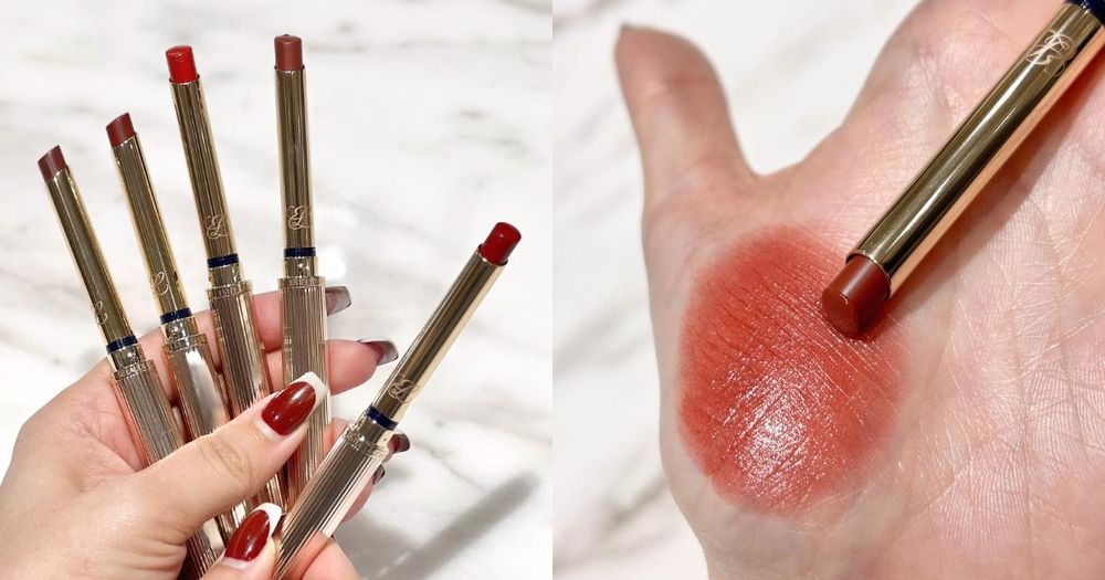 韓國一開賣就完售！雅詩蘭黛超高顏質「細金管」唇膏，高級釉光、精選顯白色號，擦上秒澎唇！-1