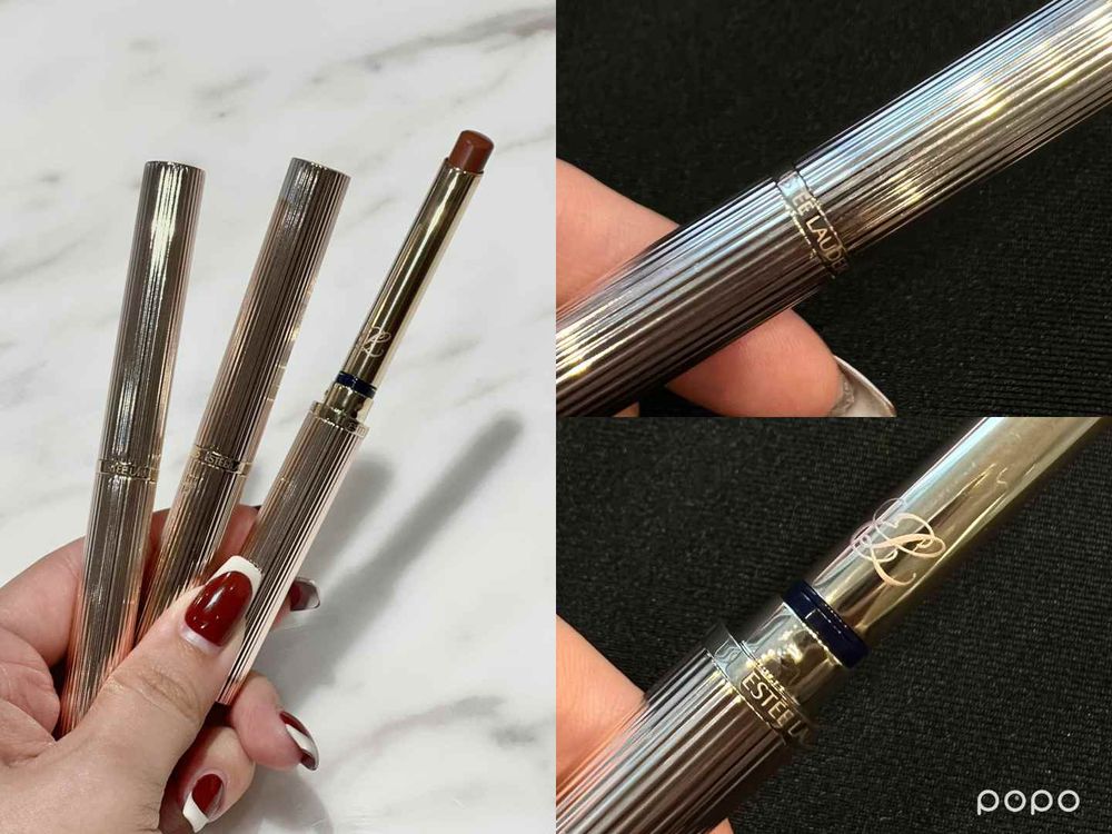 韓國一開賣就完售！雅詩蘭黛超高顏質「細金管」唇膏，高級釉光、精選顯白色號，擦上秒澎唇！-4