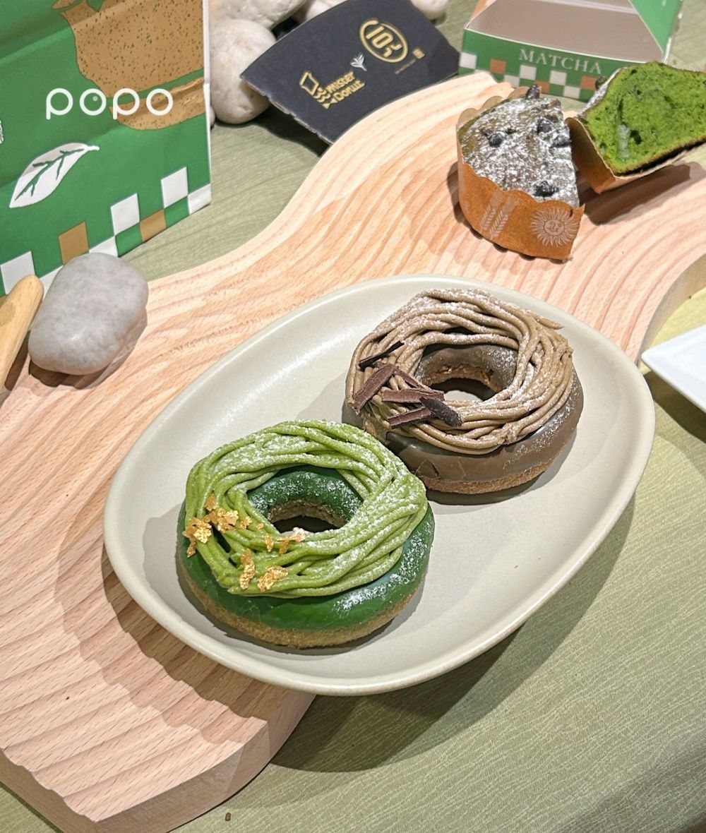 茶控瘋掉！Mister Donut×一〇八抹茶茶廊「生抹茶波堤、焙茶蕨餅巧貝甜甜圈」爆療癒必吃！-10
