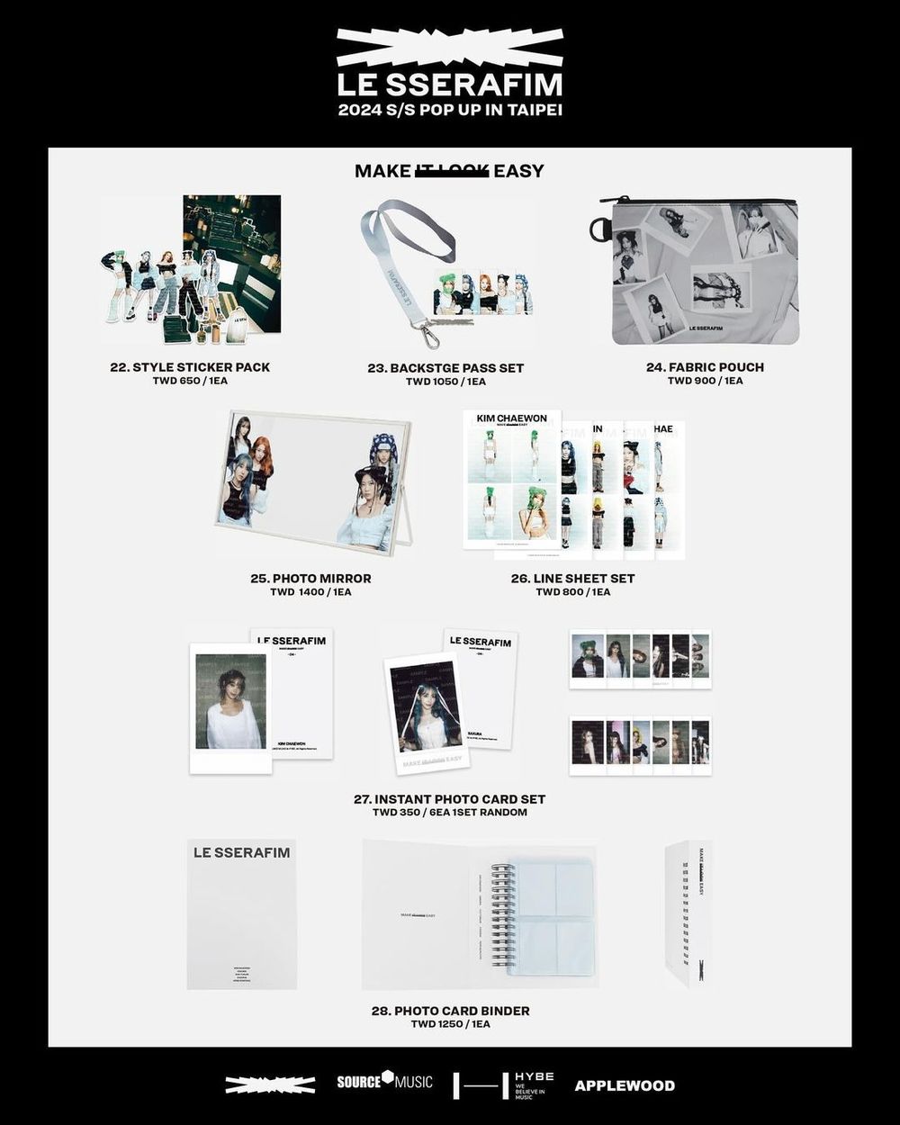 定價引發爭議？LE SSERAFIM台北快閃店「聯名商品、價格」一次看，滿額還送隱藏版拍立得！-5