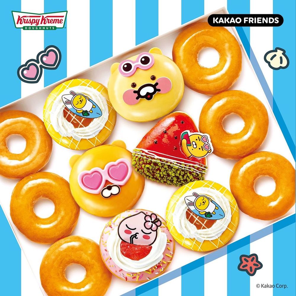 要去韓國快看！Kakao Friends×韓國Krispy Kreme「萊恩、春植甜甜圈」萌到捨不得吃！-2