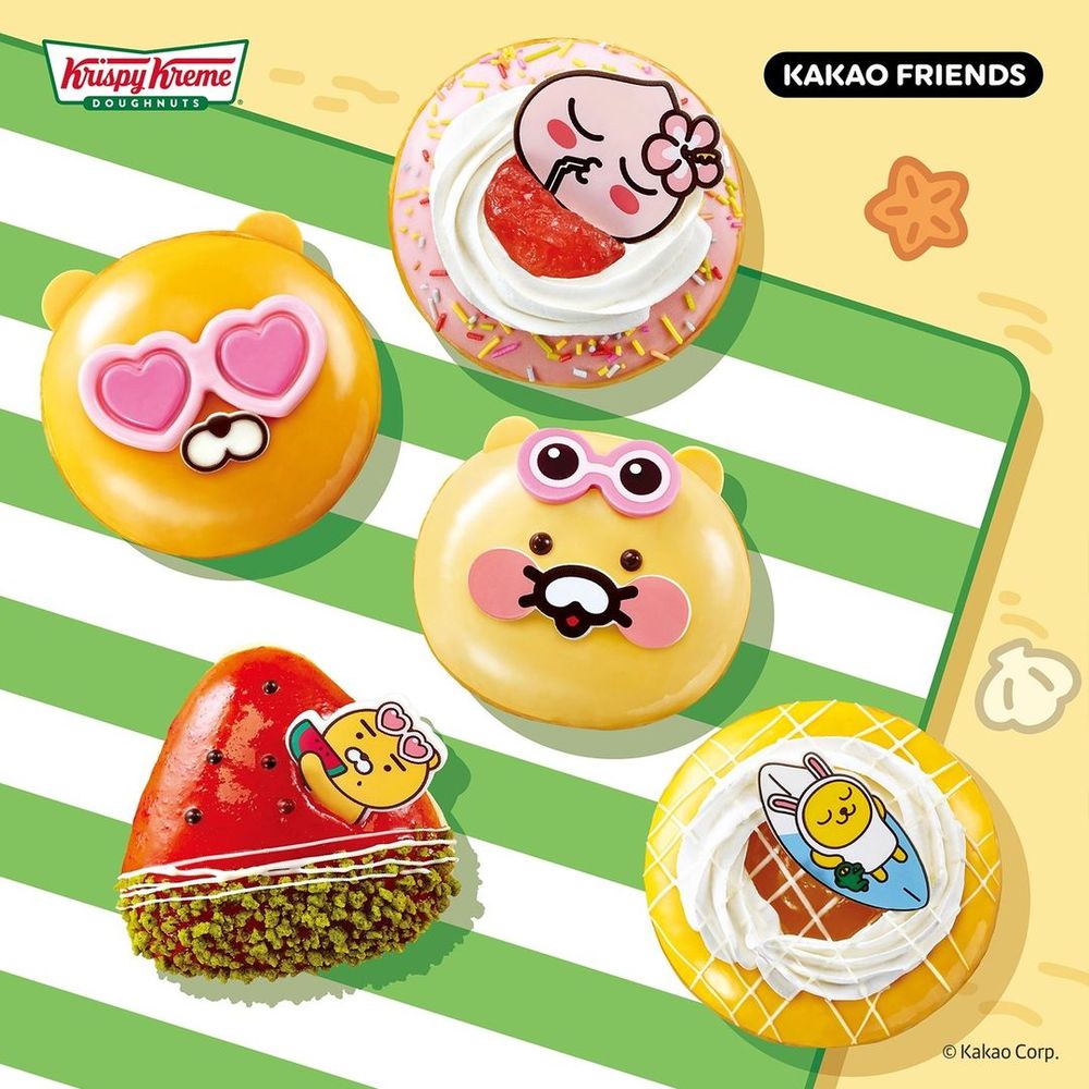 要去韓國快看！Kakao Friends×韓國Krispy Kreme「萊恩、春植甜甜圈」萌到捨不得吃！-3