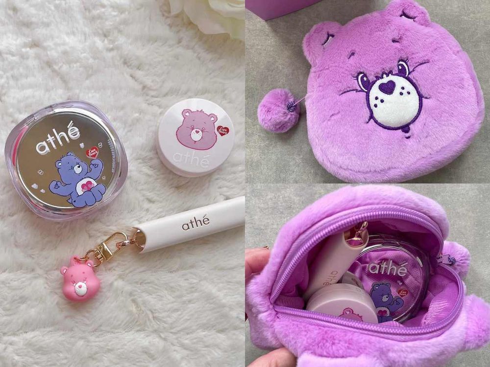 Care Bears狙擊心臟！韓國athé最萌限定聯名彩妝，寶寶氣墊、熊吊飾潤唇膏，日本代購狂爆單！-12