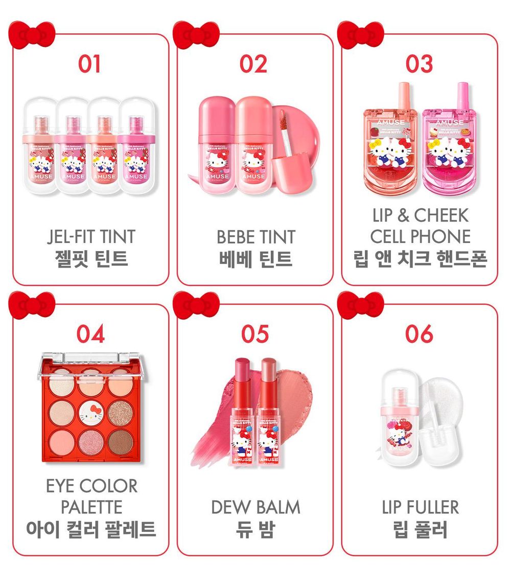 張員瑛化身凱蒂貓！AMUSE x HELLO KITTY史上最夢幻聯名彩妝，寶寶唇釉、果汁唇釉、手機唇頰霜..可愛瘋了！-10