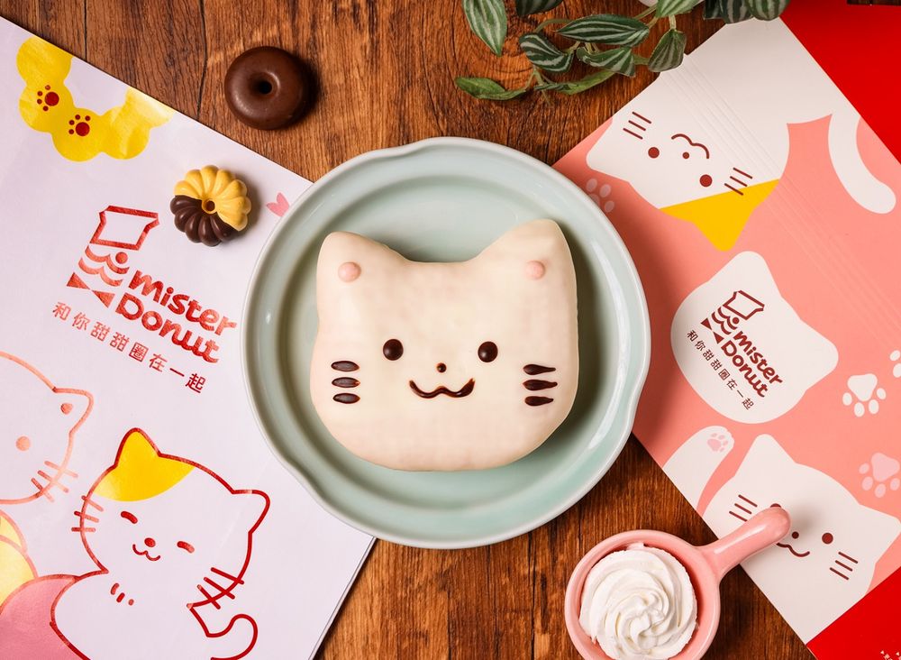 貓奴快衝！Mister Donut新品「貓咪系列甜甜圈」買五送二！貓肉球巧貝、貓掌波堤Q到捨不得吃！-3