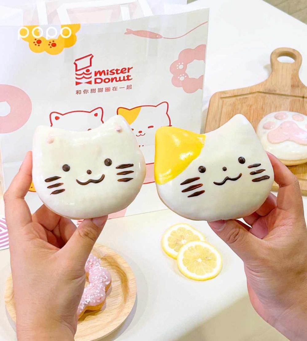 貓奴快衝！Mister Donut新品「貓咪系列甜甜圈」買五送二！貓肉球巧貝、貓掌波堤Q到捨不得吃！-6