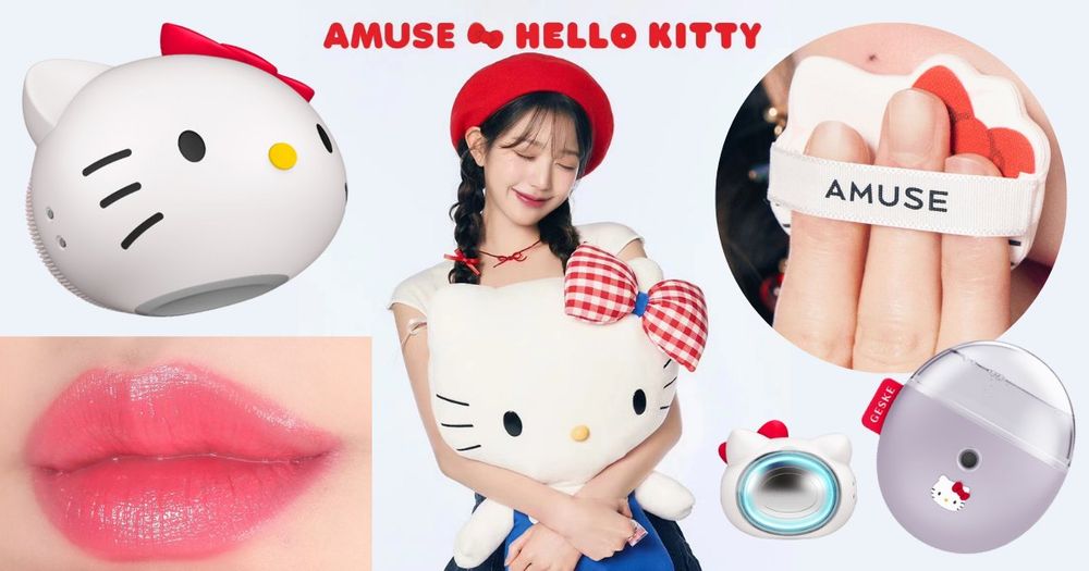 HELLO KITTY 50週年美妝聯名！張員瑛愛用水潤氣墊粉餅、凱蒂貓大頭導入儀、可愛吸油面紙，三麗鷗粉荷包不保！-1