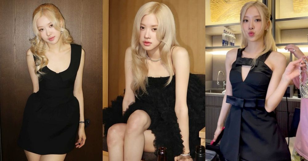 沒人比她更適合黑色！Rosé封神5套「黑色小禮服」造型！漫畫腿細到不可思議！-14