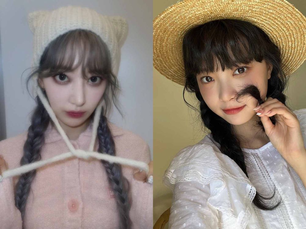 帽子搭髮型超顯小臉！子瑜小臉帽子編髮、Minnie、宮協咲良都愛雙麻花辮，張員瑛這樣綁超出片！-2
