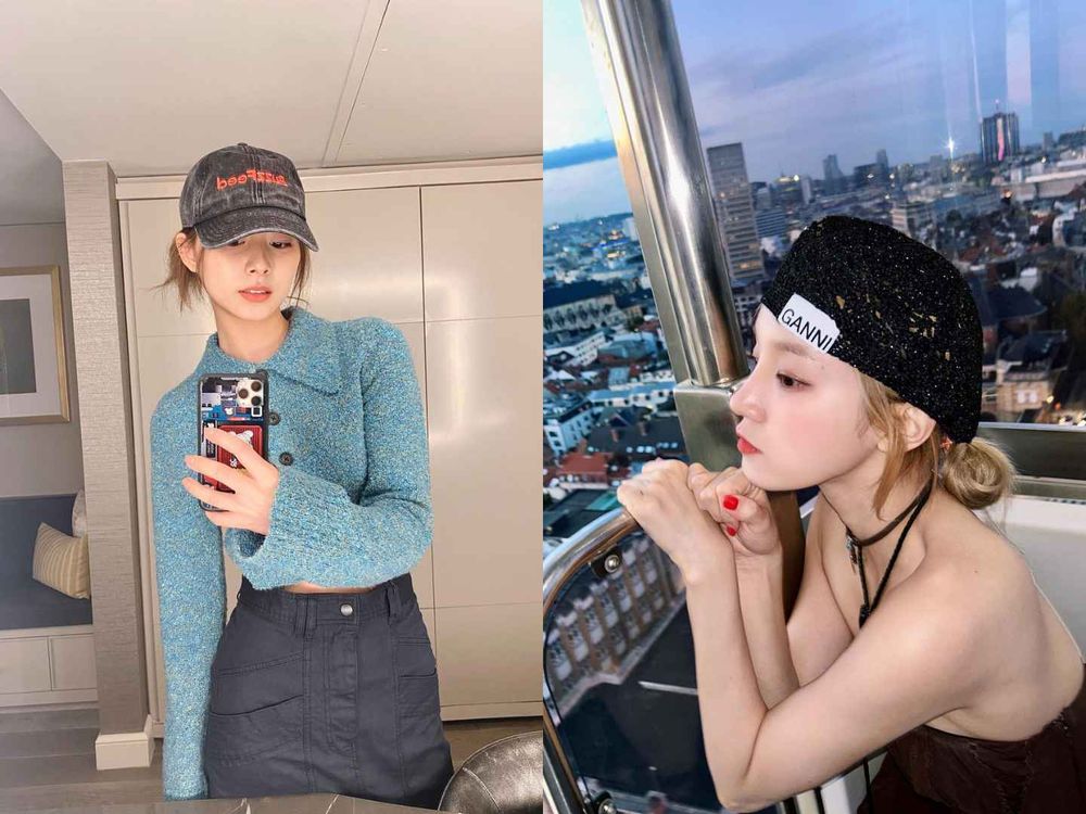 帽子搭髮型超顯小臉！子瑜小臉帽子編髮、Minnie、宮協咲良都愛雙麻花辮，張員瑛這樣綁超出片！-8