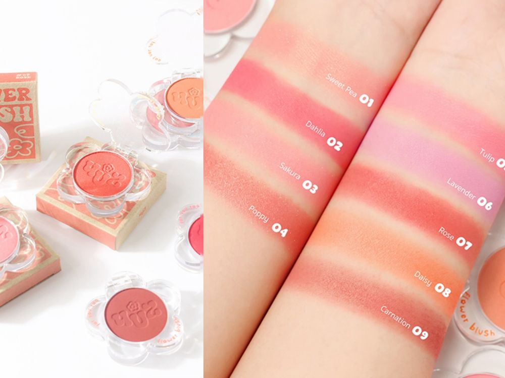 可愛爆擊！4U2「小花腮紅」奶霜玫瑰、溫柔裸橙、仙氣紫粉...，彩妝控少女們必收！-1