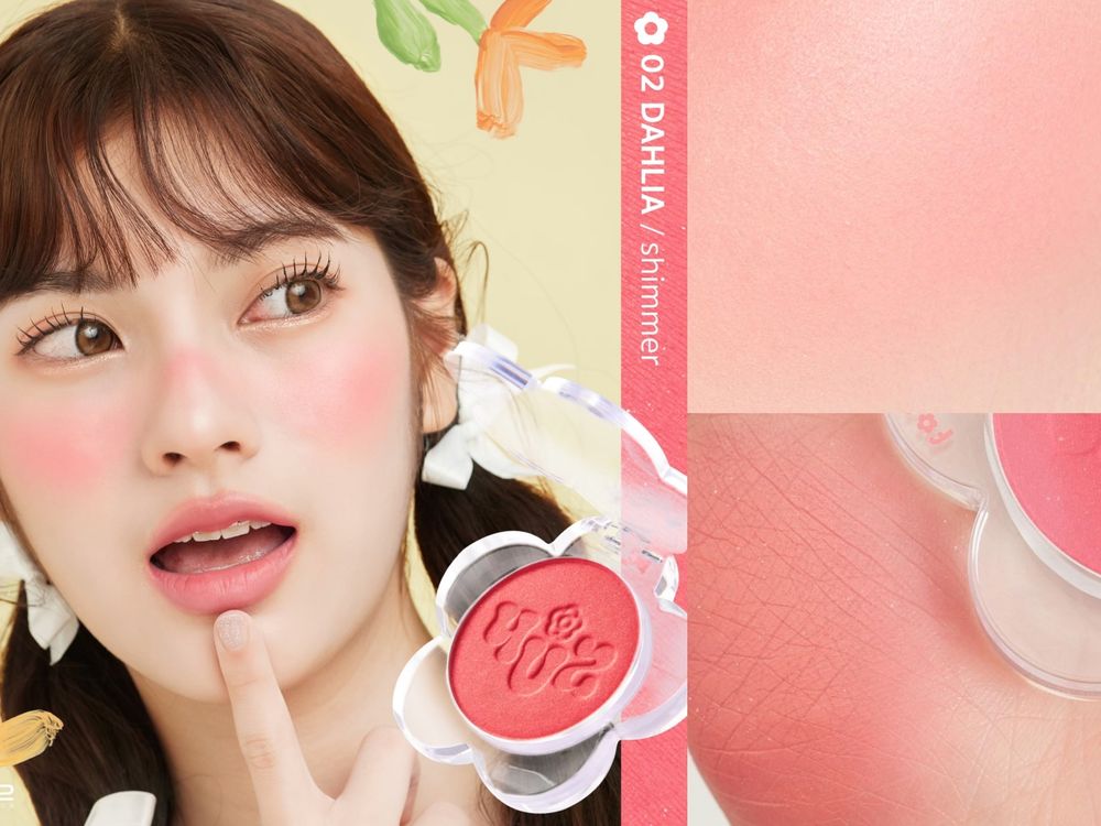 可愛爆擊！4U2「小花腮紅」奶霜玫瑰、溫柔裸橙、仙氣紫粉...，彩妝控少女們必收！-3