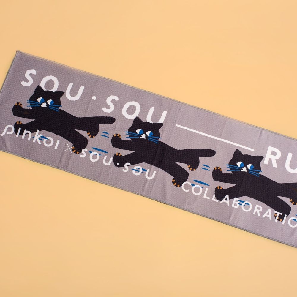 黑貓毛巾太可愛！日妞最愛的SOU．SOU推5款超Q「奔跑黑貓」造型運動小物、台灣也買得到！-2