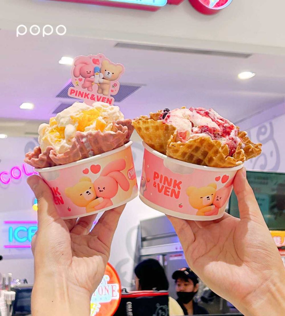 連三天買一送一！COLDSTONE聯名韓國PINK&VEN大耳兔熊熊包裝可愛瘋、聯名口味「桃芒密語」必吃！-3