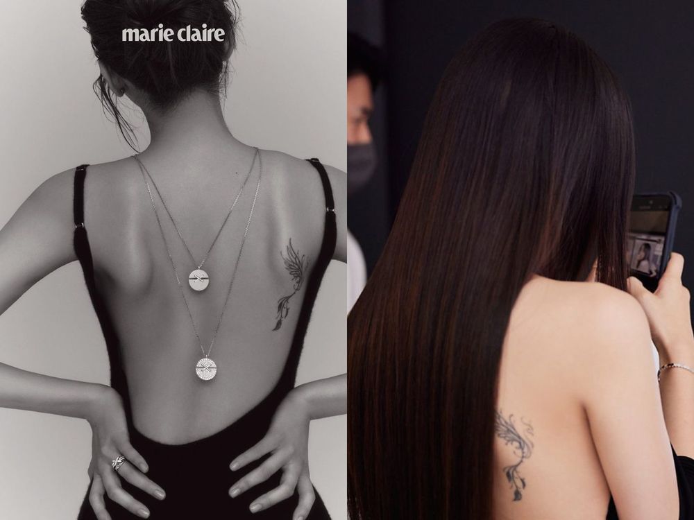 她們的刺青好好看～韓國女星身上刺青曝光！雨琦背上柯基超可愛、JISOO刺在這位置？！-3