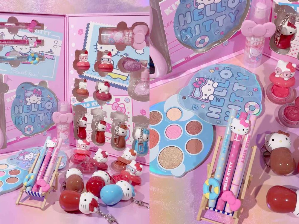  SHEGLAM x HELLO KITTY夏季海灘聯名彩妝！游泳圈凱蒂貓腮紅泥、鑰匙圈唇釉...，太可愛！-20