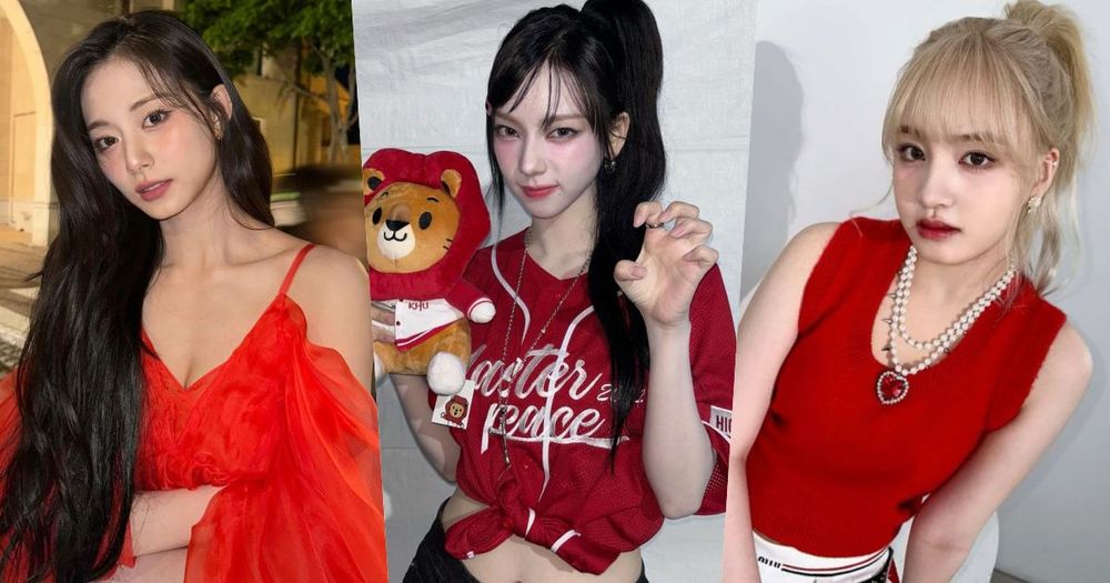 韓熱議5位「掌管紅色之神」女愛豆！子瑜穿紅洋裝白到發光、Karina這樣搭超好看！-15