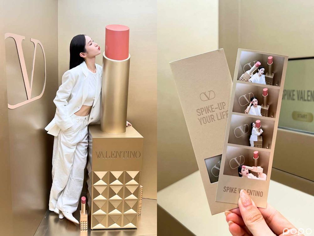 2024最奢華美妝打卡點！VALENTINO「奢金鉚釘快閃店」，巨型鉚釘唇膏、搶先體驗未上市新品！-2