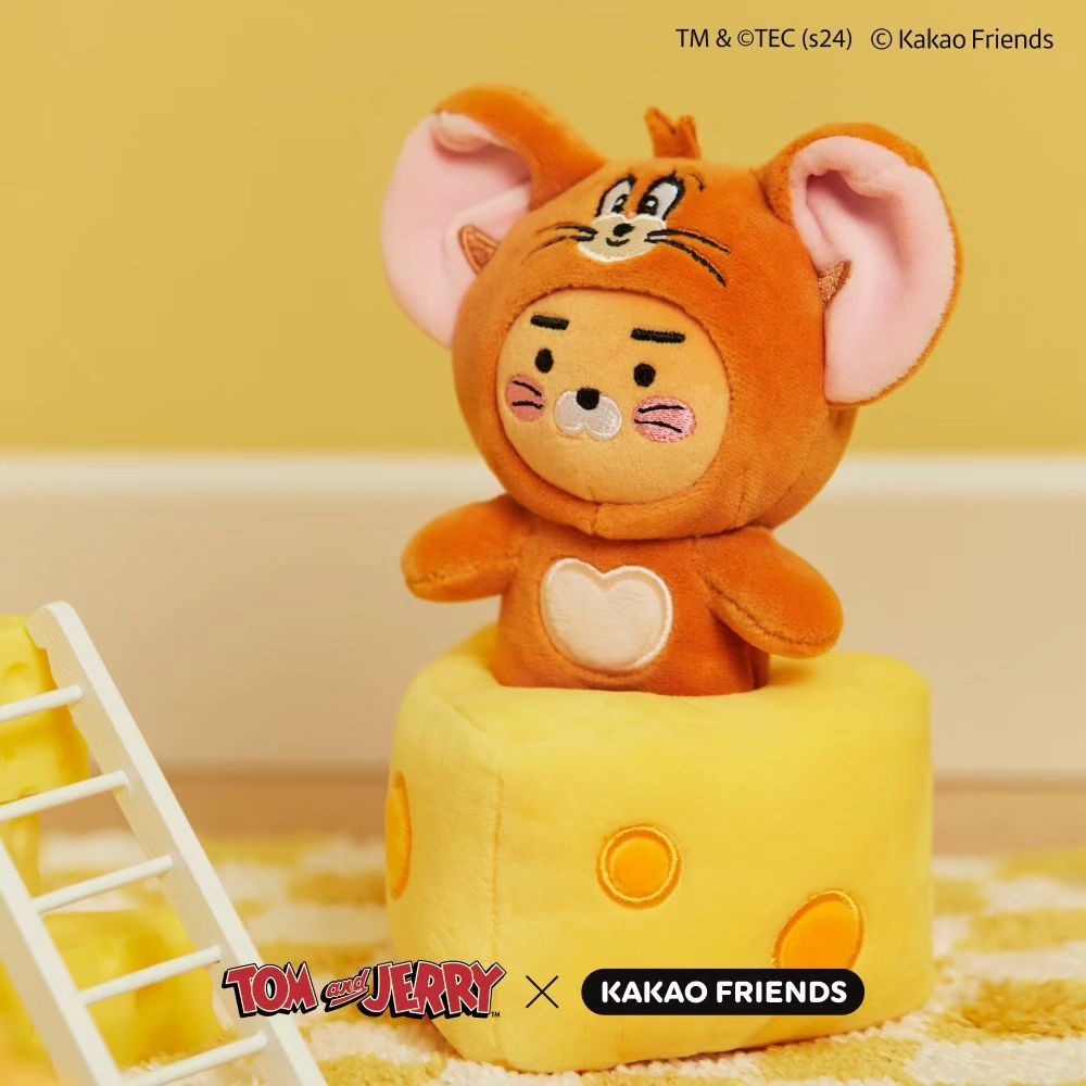 Kakao Friends又和《湯姆貓與傑利鼠》聯名啦！傑利鼠萊恩玩偶、泰菲春植拖鞋萌炸必買！-16