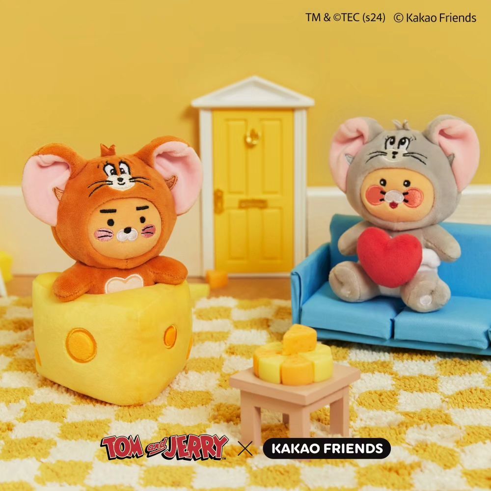 Kakao Friends又和《湯姆貓與傑利鼠》聯名啦！傑利鼠萊恩玩偶、泰菲春植拖鞋萌炸必買！-13