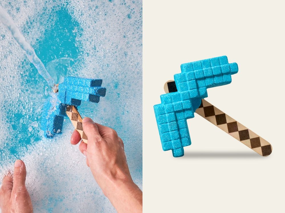 LUSH攜手「史上最暢銷遊戲」Minecraft，鑽石鎬、終界龍蛋走入現實，遊戲裡也可以使用汽泡彈？！-6