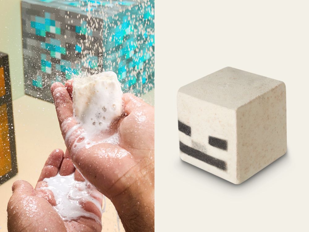 LUSH攜手「史上最暢銷遊戲」Minecraft，鑽石鎬、終界龍蛋走入現實，遊戲裡也可以使用汽泡彈？！-13