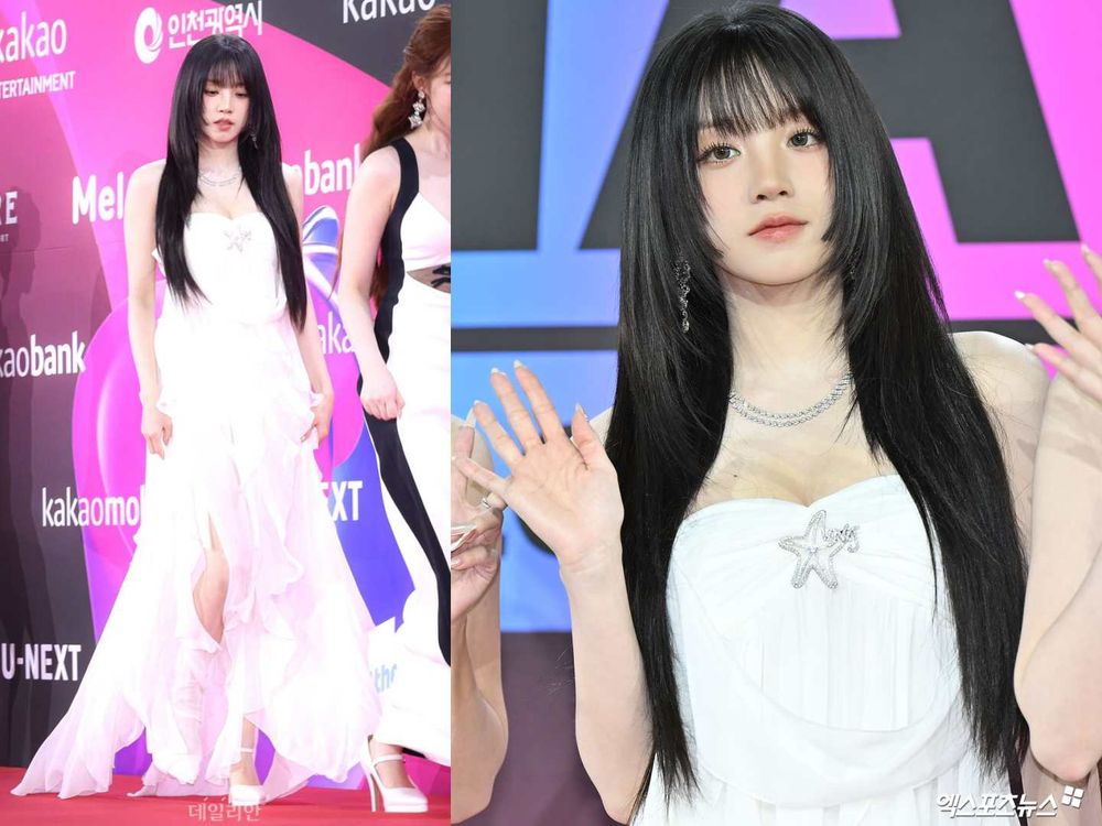 2024韓國MMA紅毯女神出爐！張員瑛、Karina性感全黑PK，舒華禮服上身胸前一片雪白、透露「新金主爸爸」？-2