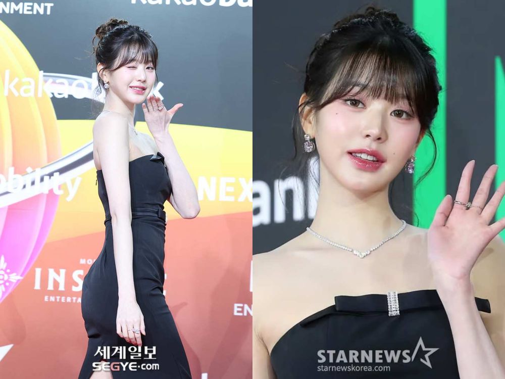 2024韓國MMA紅毯女神出爐！張員瑛、Karina性感全黑PK，舒華禮服上身胸前一片雪白、透露「新金主爸爸」？-13