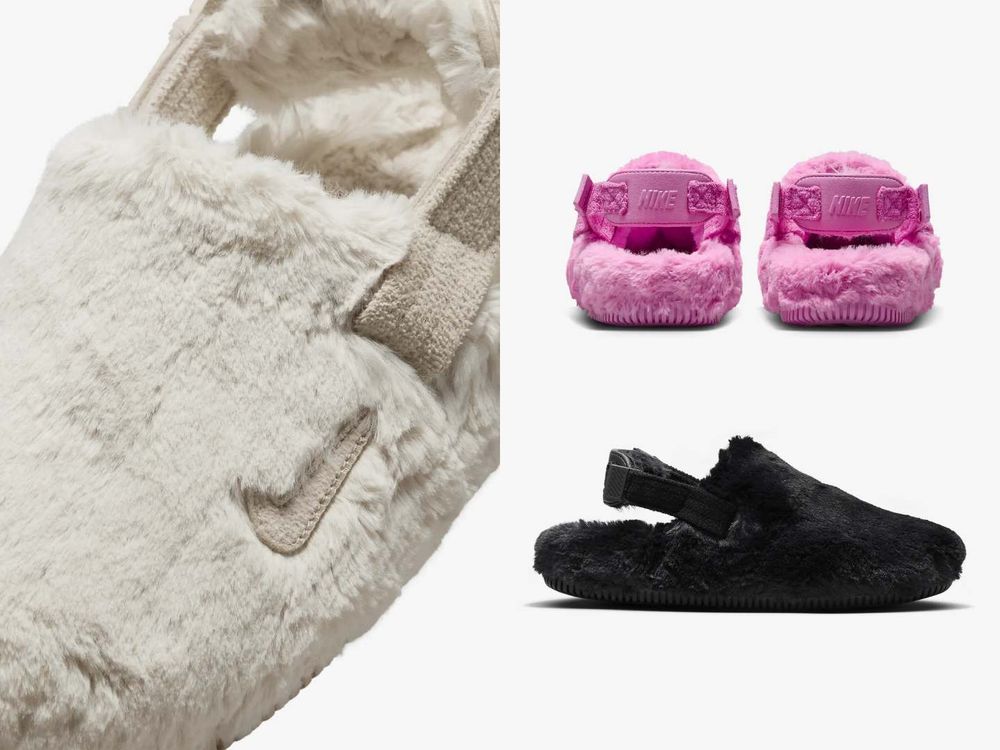 可愛到瘋掉！Nike冬季版「毛毛穆勒鞋」日韓女孩搶爆，絕美三色好看到想全包！-3