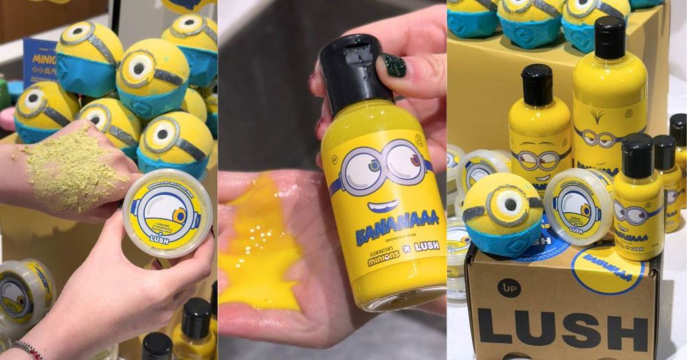 小小兵Minions x LUSH 限定聯名系列開賣！汽泡彈、眼罩眼膜、香蕉沐浴乳...，被可愛暈了！-1