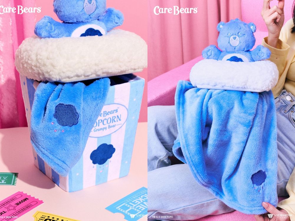 可愛到發瘋瘋！威秀影城限定Care Bears「彩虹熊毛絨杯套、爆米花桶毛毯」這天開賣！-6